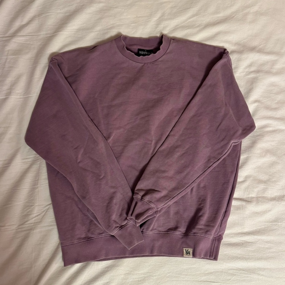 YoungLA Purple Crewneck Sweater Casual Size Small